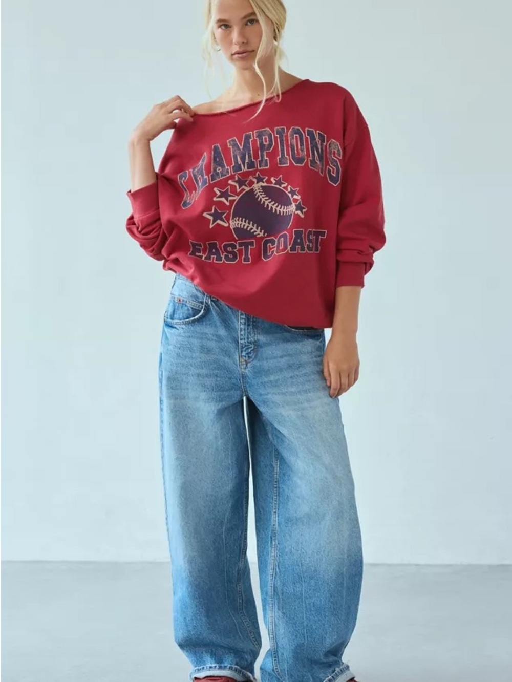Urban Outfitters oversized Off the Shoulder Sweatshirt L/XL